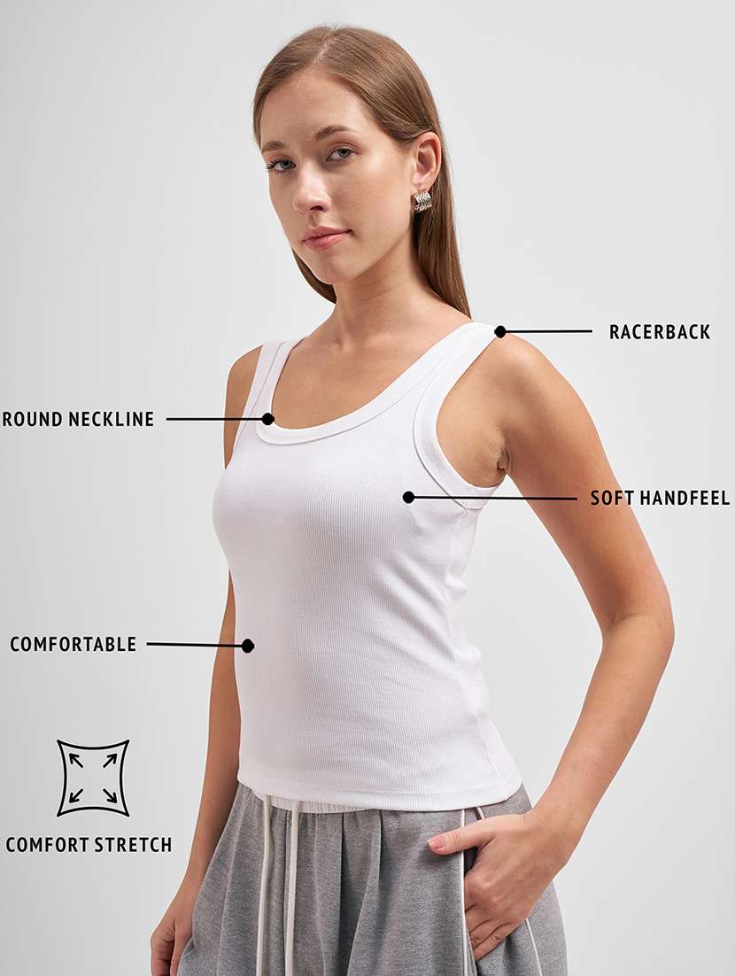 women solid sleeveless tank top - 22462284 -  Standard Image - 4