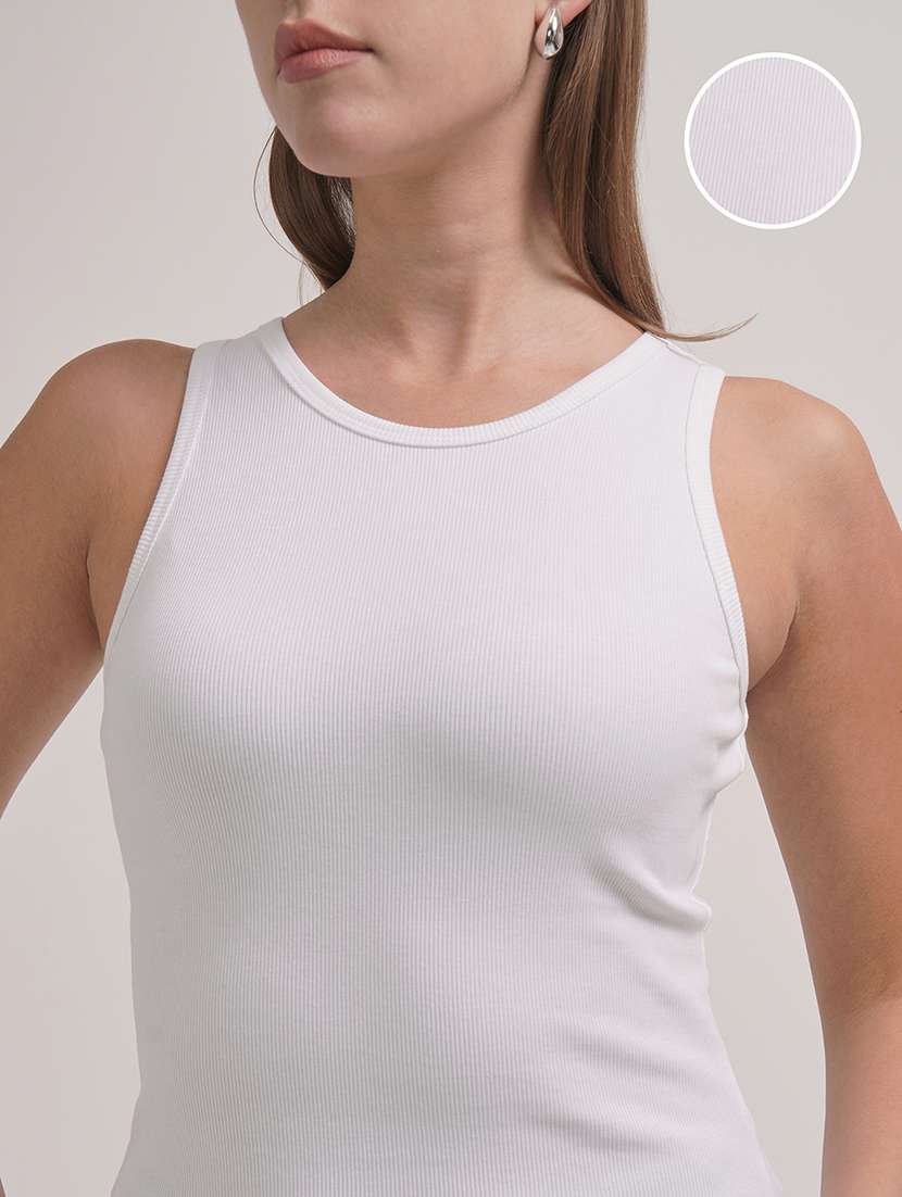 women solid sleeveless tank top - 22462286 -  Standard Image - 1