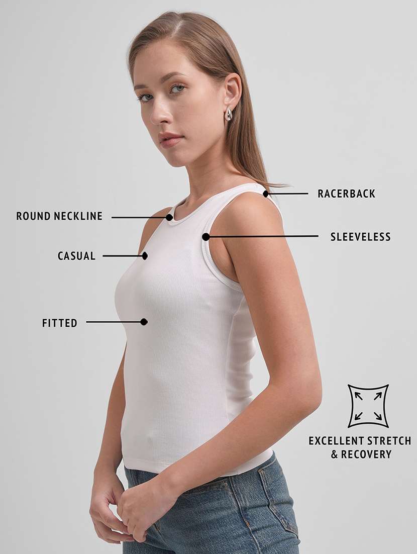 women solid sleeveless tank top - 22462286 -  Standard Image - 4