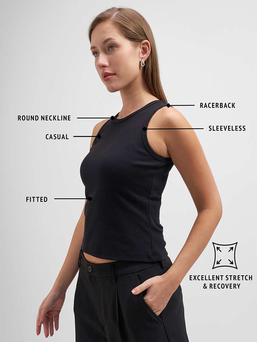 women solid sleeveless tank top - 22462287 -  Standard Image - 4