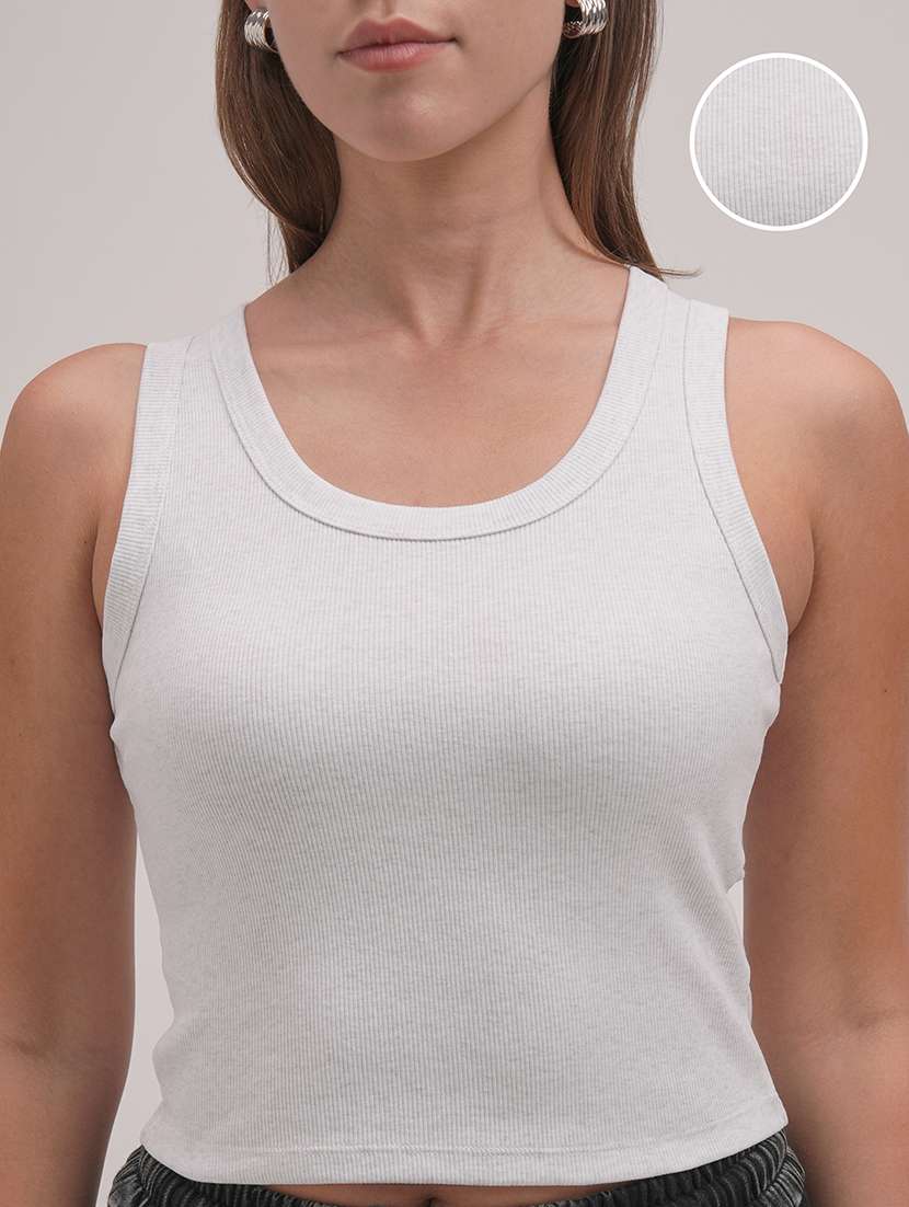 women solid sleeveless tank top - 22462297 -  Standard Image - 1