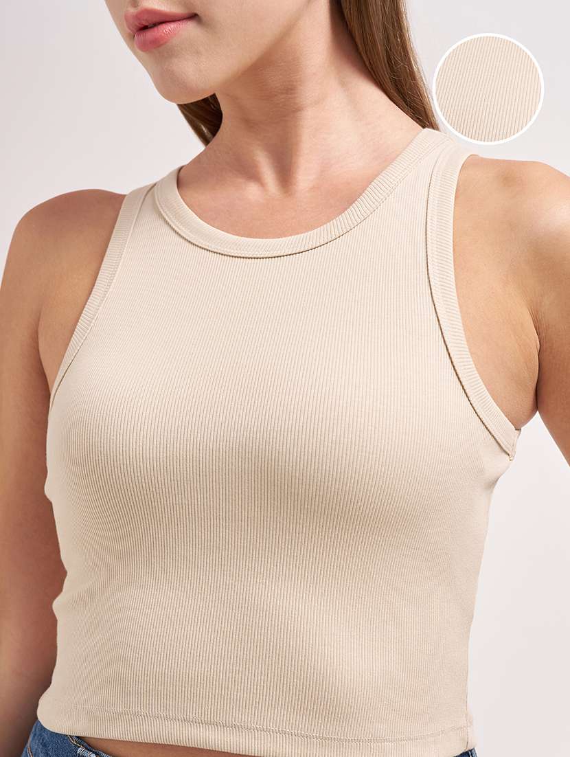 women solid sleeveless tank top - 22462305 -  Standard Image - 1