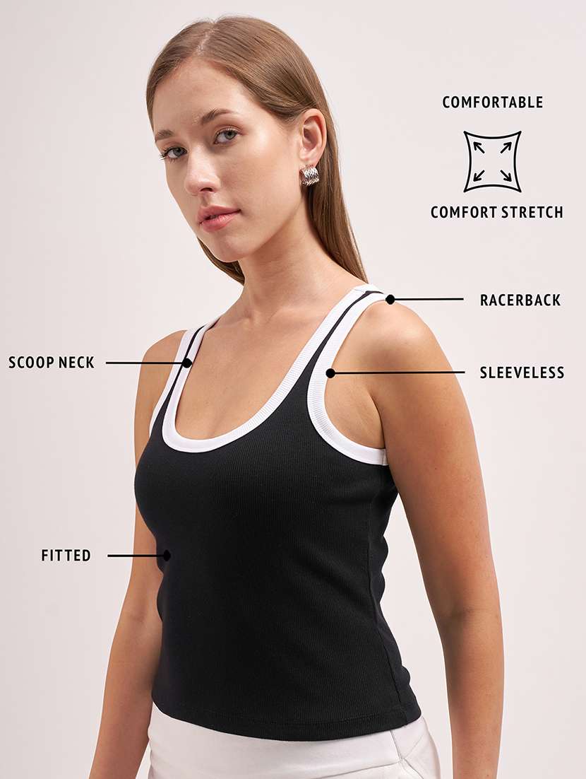women solid sleeveless tank top - 22462306 -  Standard Image - 4