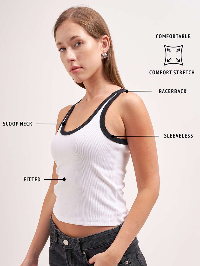 women solid sleeveless tank top - 22462307 -  Standard Image - 4