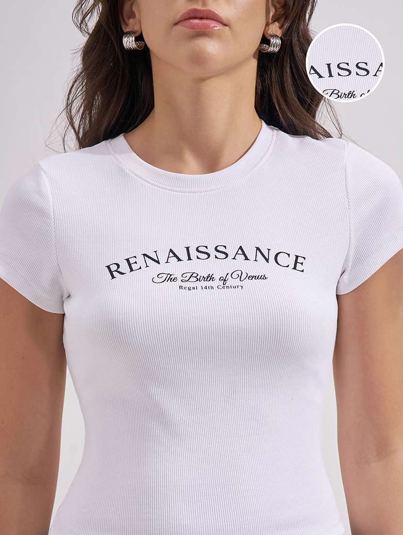 women printed white cotton regular top - 22462310 -  Standard Image - 1