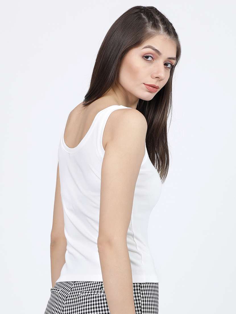 women solid sleeveless tank top - 22462326 -  Standard Image - 4