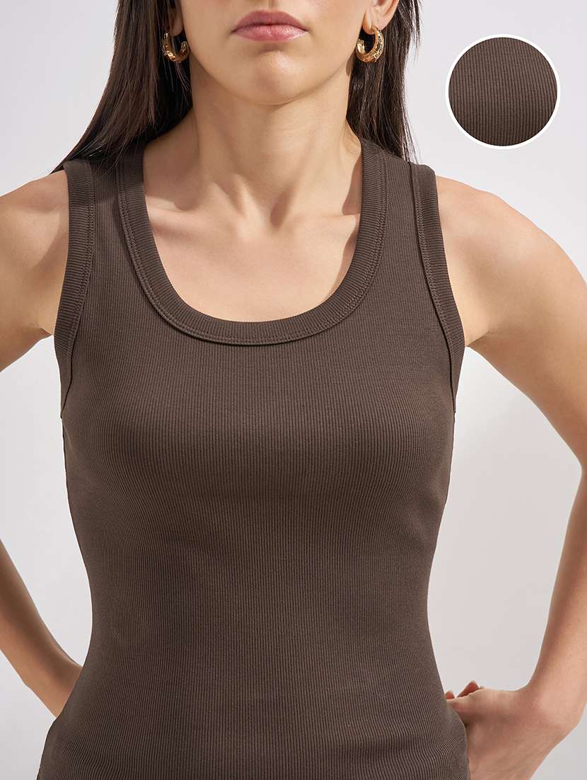 women solid sleeveless tank top - 22462334 -  Standard Image - 1