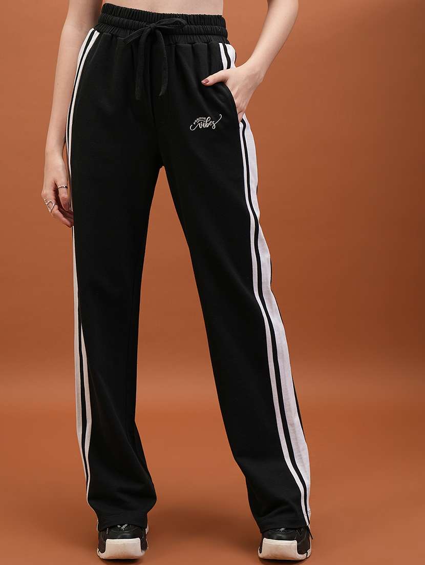 women black polyester track pant