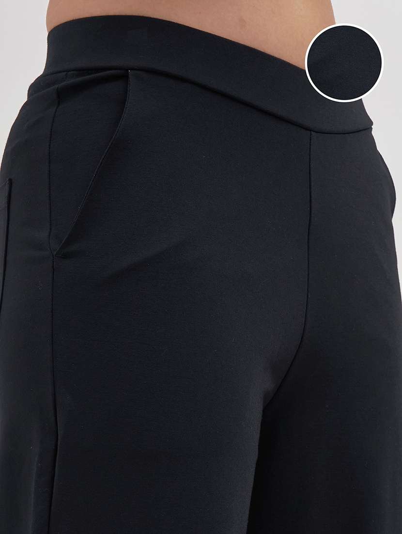 women solid mid rise straight trouser - 22462355 -  Standard Image - 1