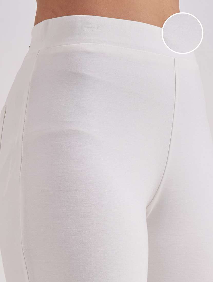 women white rayon bootcut trouser - 22462369 -  Standard Image - 1