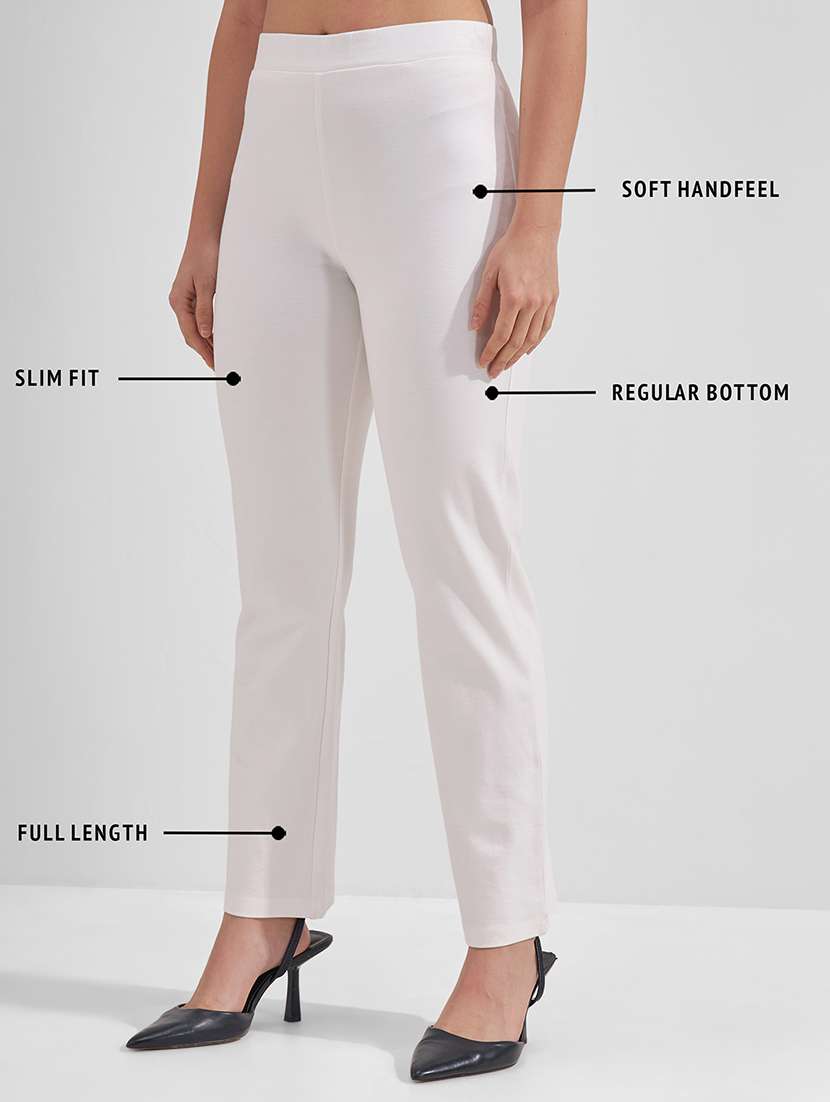 women white rayon bootcut trouser - 22462369 -  Standard Image - 4