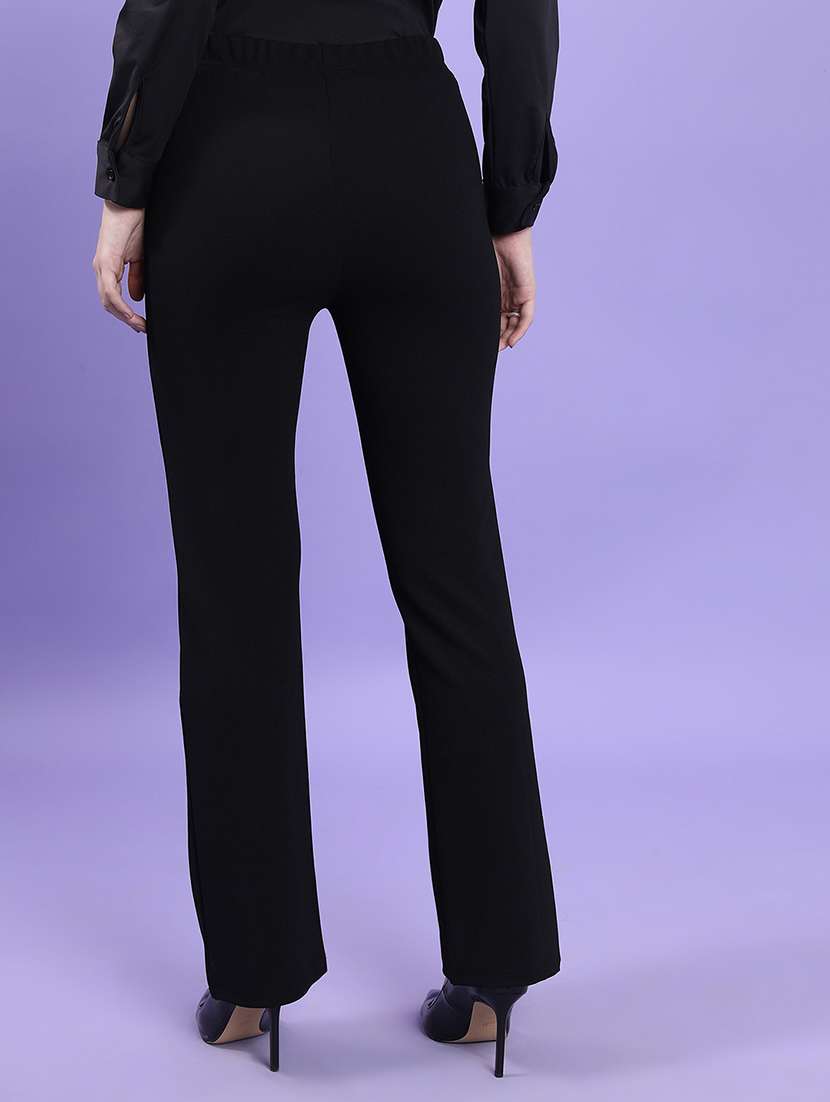 women solid mid rise bootcut trouser - 22462407 -  Standard Image - 4