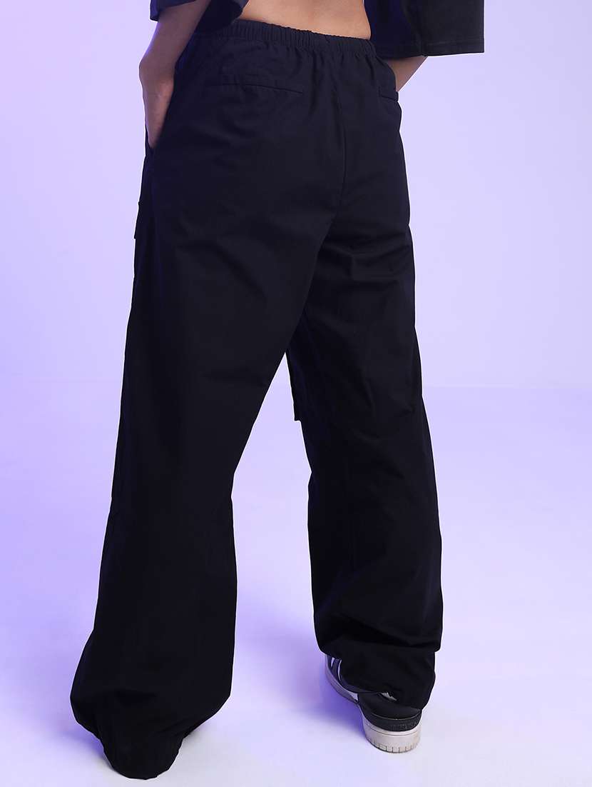 women black cotton straight cargos - 22462411 -  Standard Image - 4