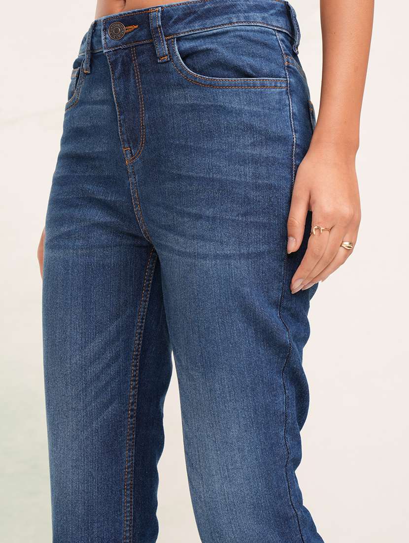 Women Solid Mid Rise Bootcut Trouser - 22462425 -  Standard Image - 1