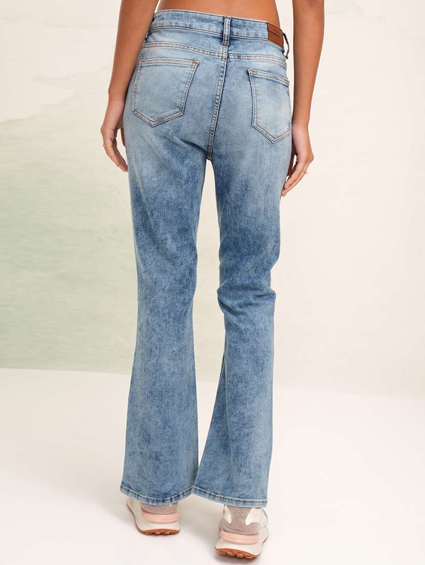 women solid mid rise bootcut trouser - 22462426 -  Standard Image - 4
