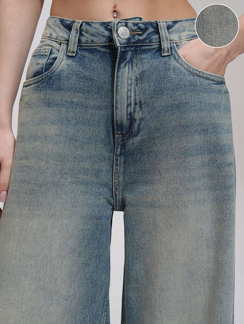 women blue cotton jean - 22462428 -  Standard Image - 1