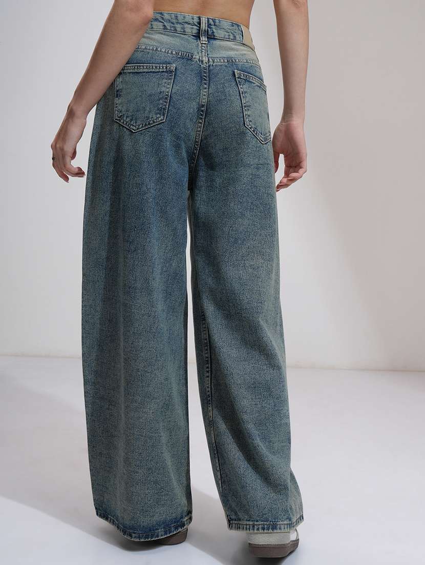 women blue cotton jean - 22462428 -  Standard Image - 4