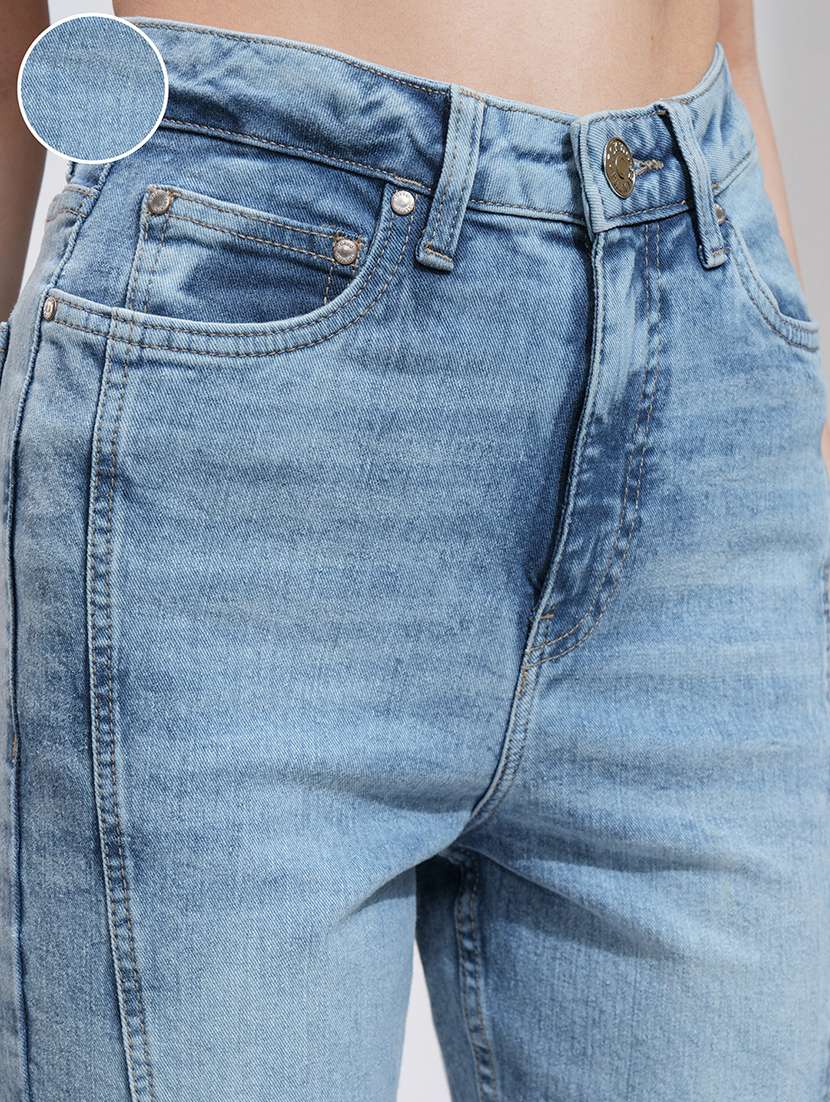 women blue cotton jeans - 22462430 -  Standard Image - 1