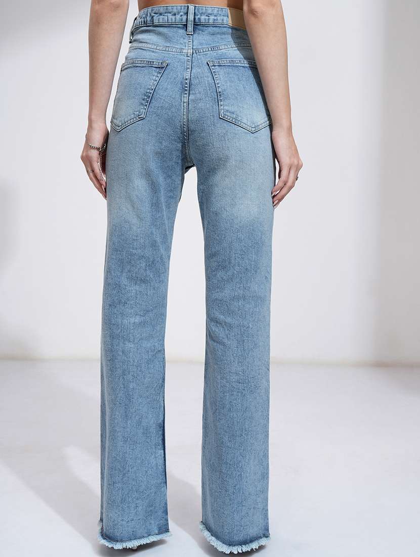 women blue cotton jeans - 22462430 -  Standard Image - 4