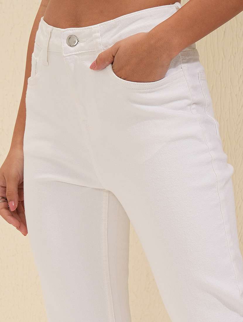 women white cotton jean - 22462435 -  Standard Image - 1