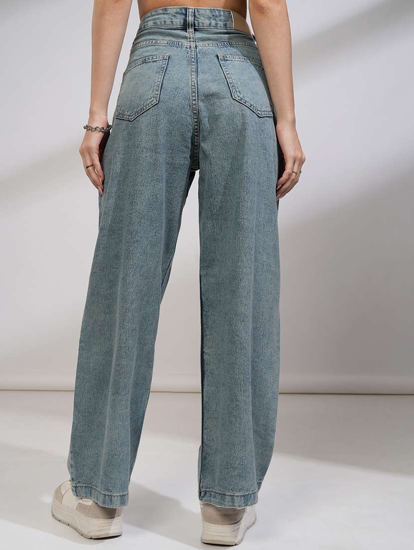 women blue cotton jean - 22462437 -  Standard Image - 4