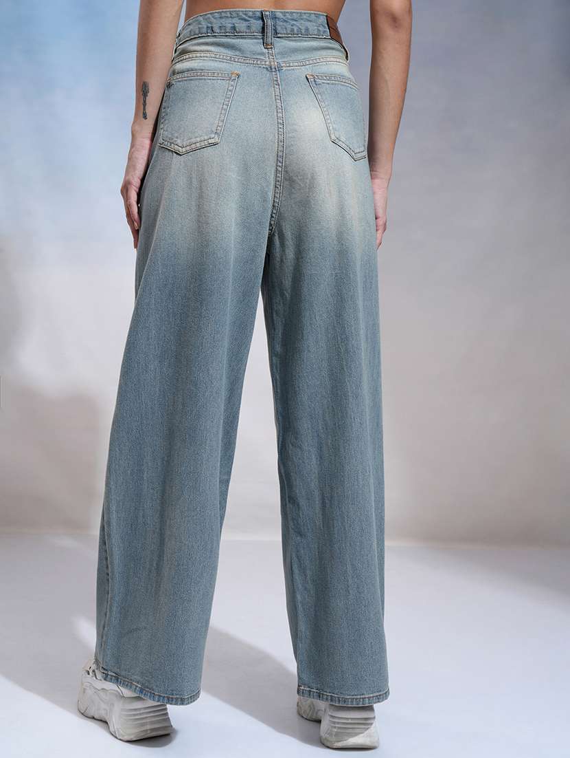 women blue cotton jean - 22462439 -  Standard Image - 4