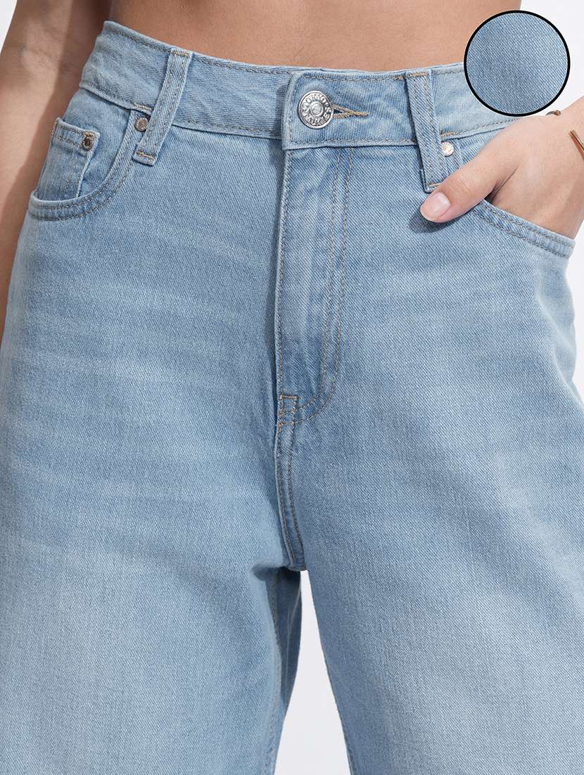 women blue cotton jean - 22462440 -  Standard Image - 1
