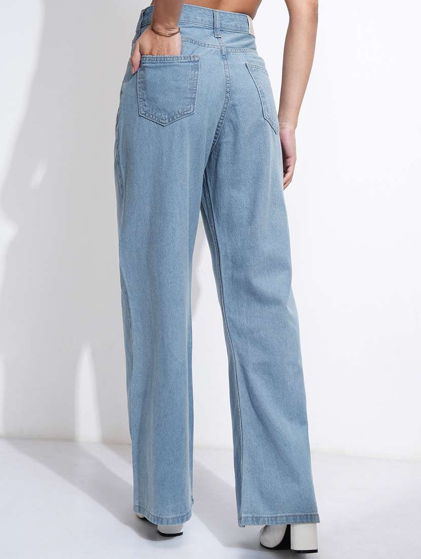 women blue cotton jean - 22462440 -  Standard Image - 4