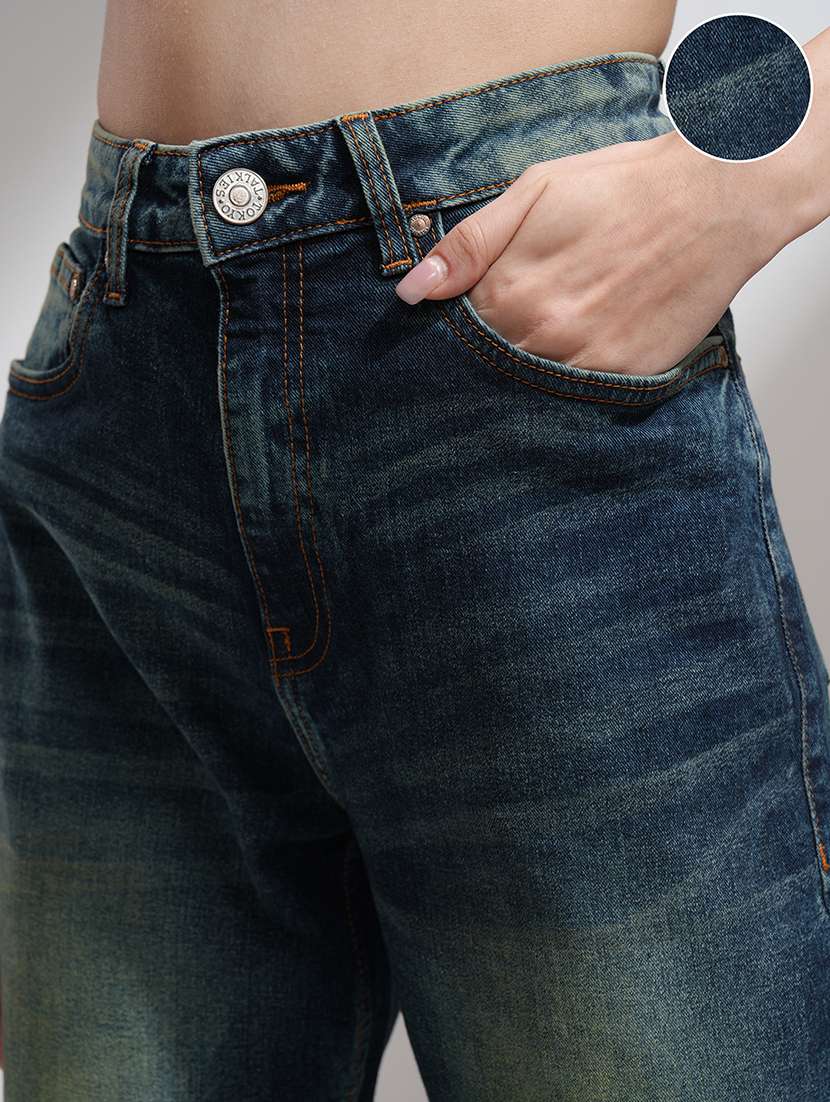 women blue cotton jean - 22462441 -  Standard Image - 1