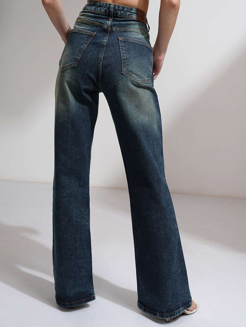 women blue cotton jean - 22462441 -  Standard Image - 4