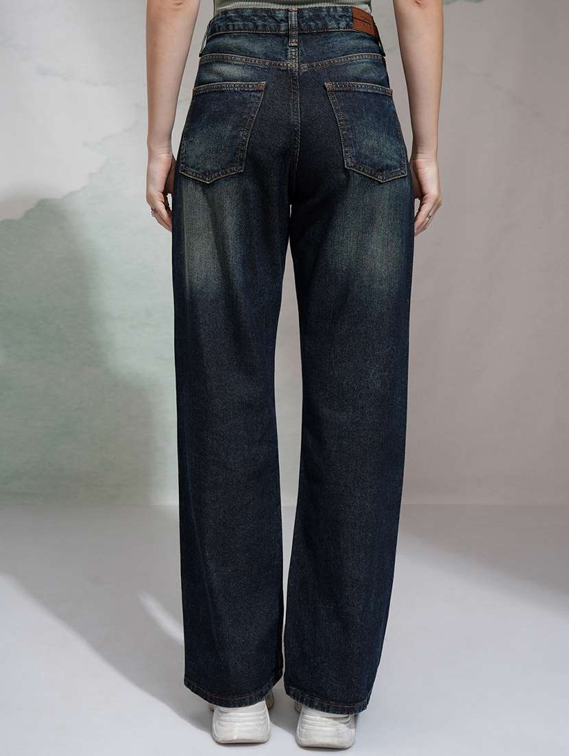 women blue cotton jean - 22462444 -  Standard Image - 4
