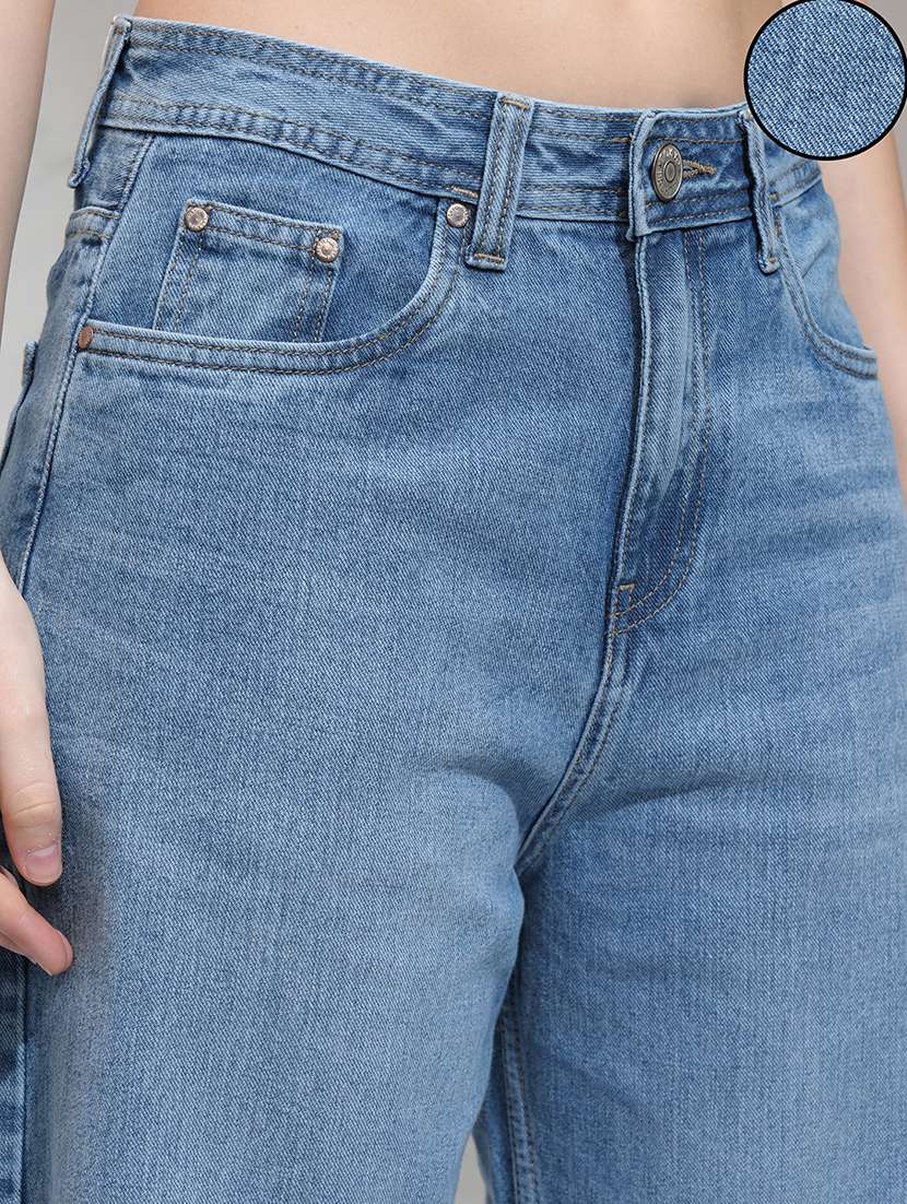 women blue cotton jean - 22462445 -  Standard Image - 1