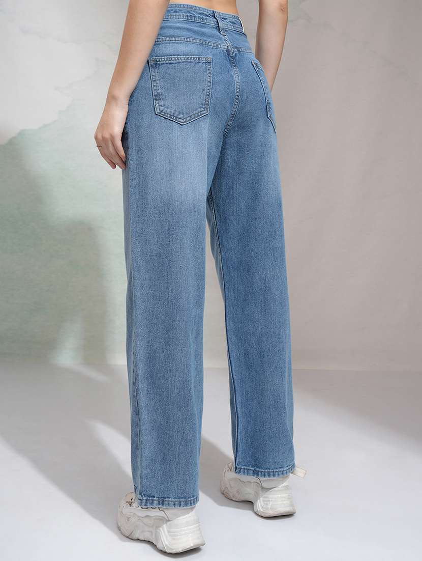 women blue cotton jean - 22462445 -  Standard Image - 4