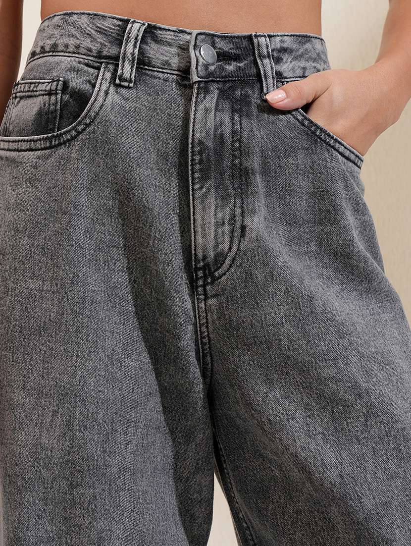 women grey cotton jean - 22462449 -  Standard Image - 1