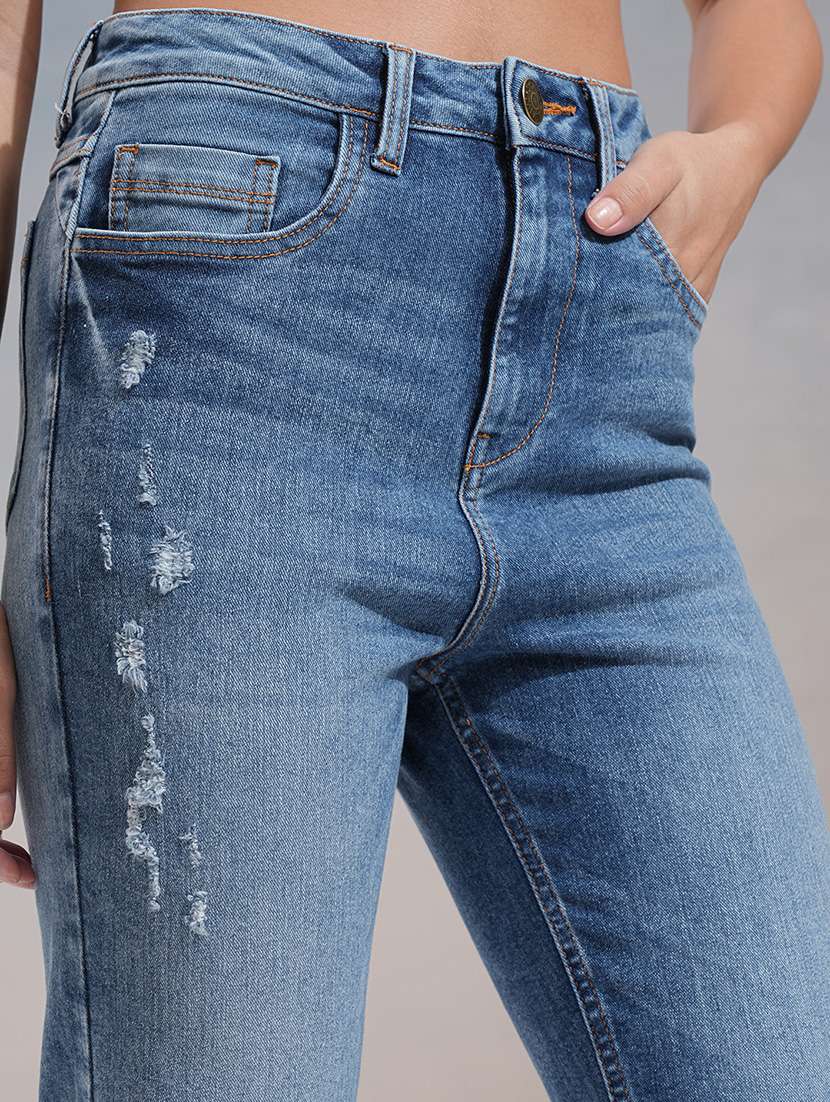 Women Blue Cotton Jean - 22462452 -  Standard Image - 1