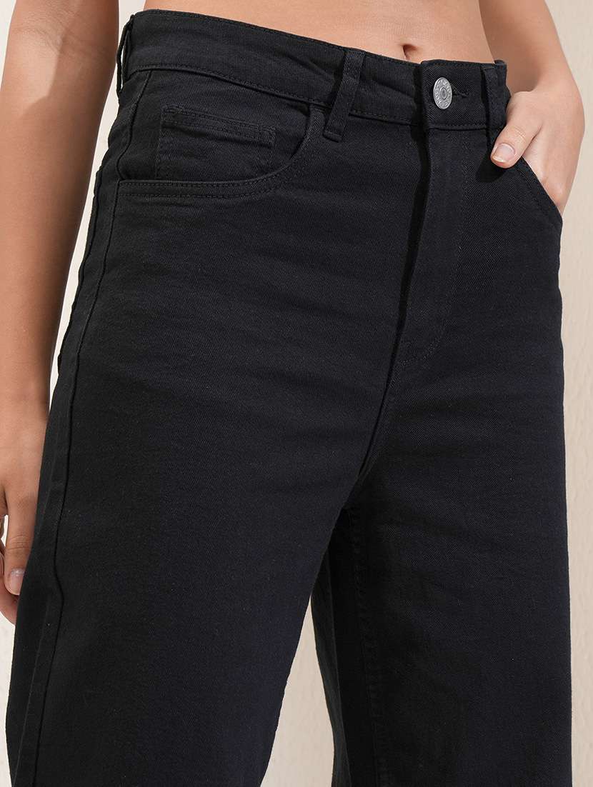 women black cotton jean - 22462456 -  Standard Image - 1