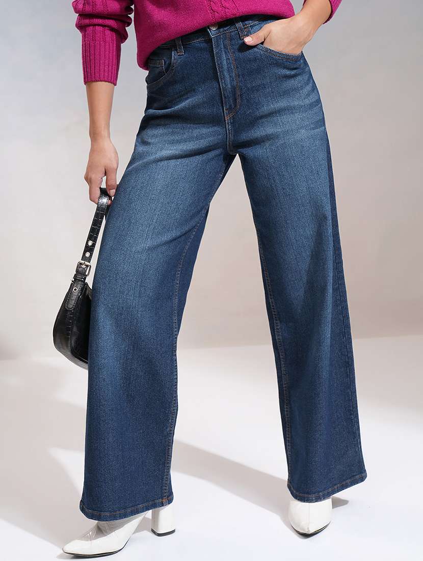 women blue cotton jean
