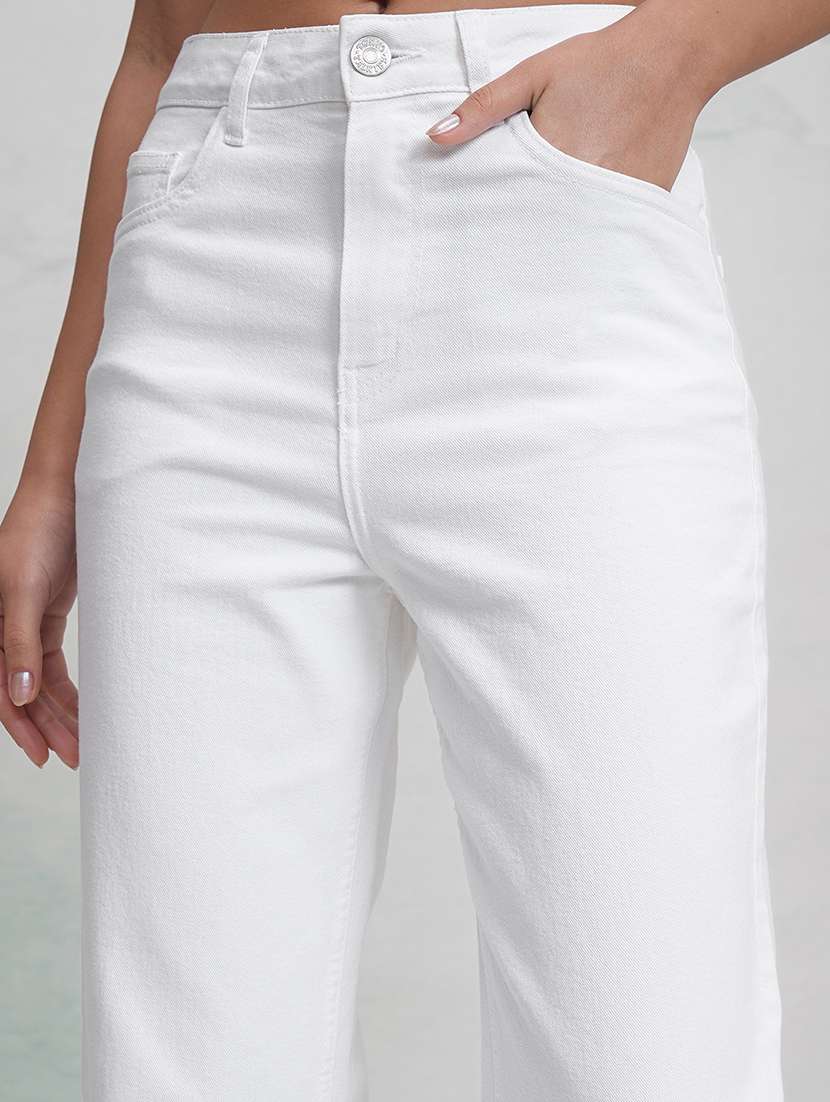 women white cotton jean - 22462460 -  Standard Image - 1