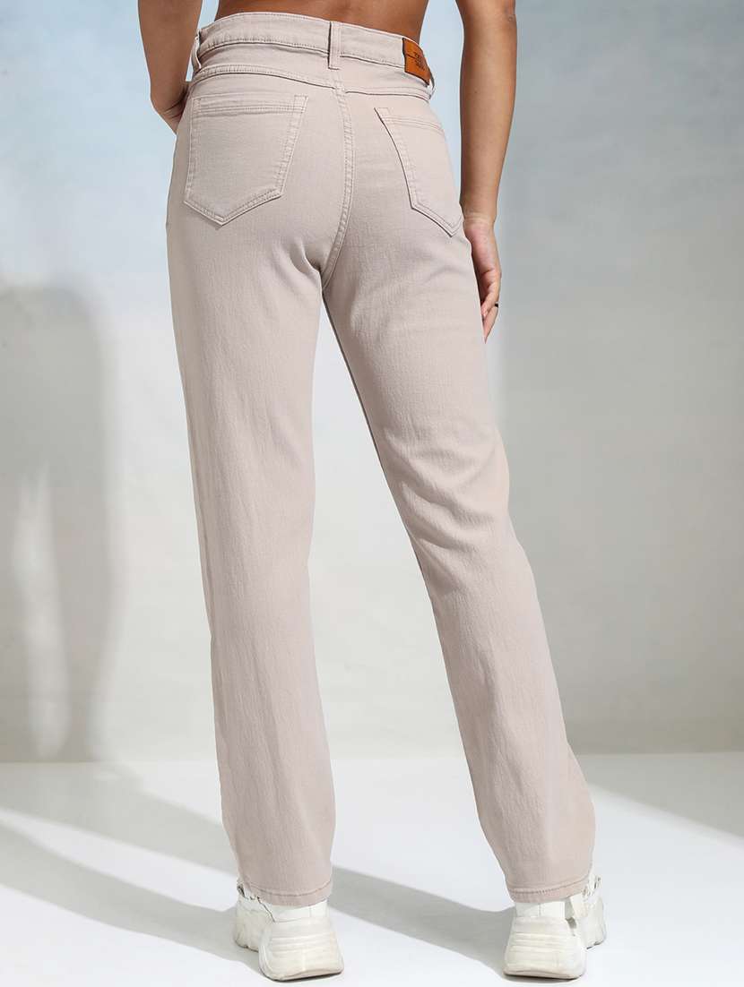 women beige cotton jean - 22462461 -  Standard Image - 4