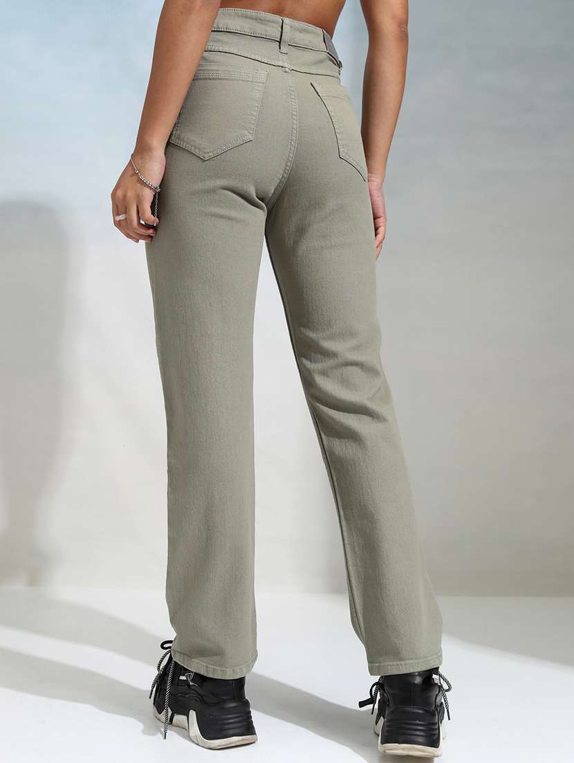 women olive cotton jean - 22462462 -  Standard Image - 4