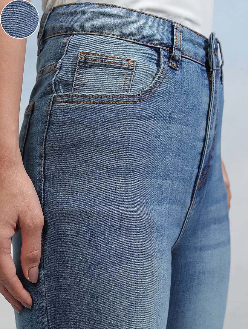 Women Blue Cotton Jean - 22462466 -  Standard Image - 1
