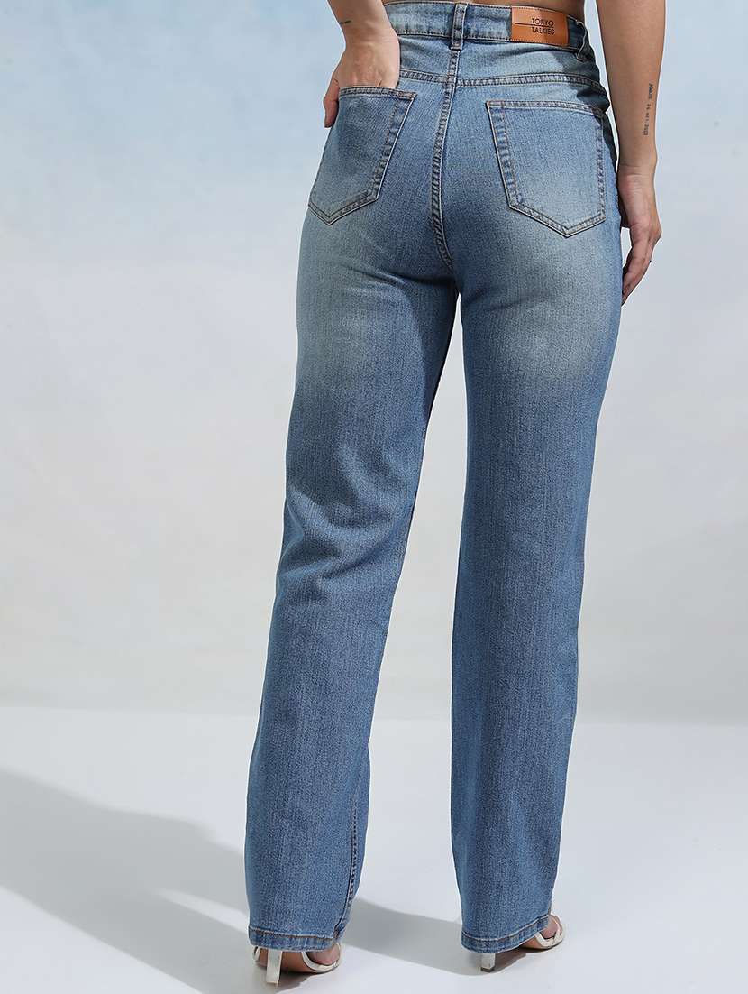 Women Blue Cotton Jean - 22462466 -  Standard Image - 4