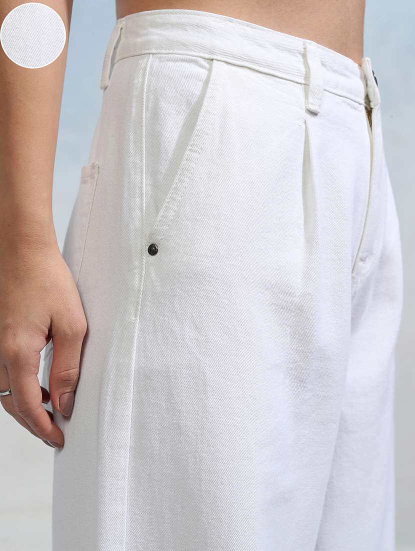 women white cotton jean - 22462468 -  Standard Image - 1