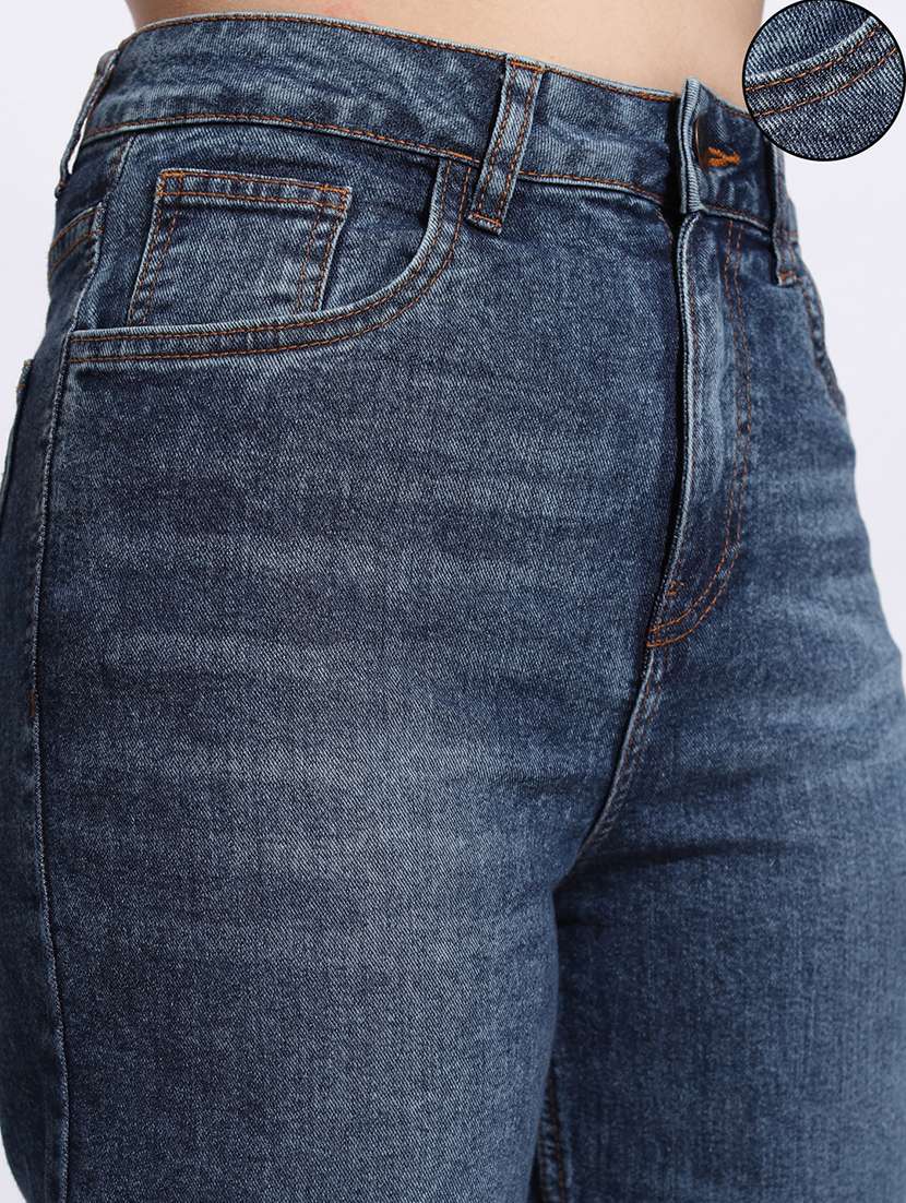 Women Blue Cotton Jean - 22462471 -  Standard Image - 1