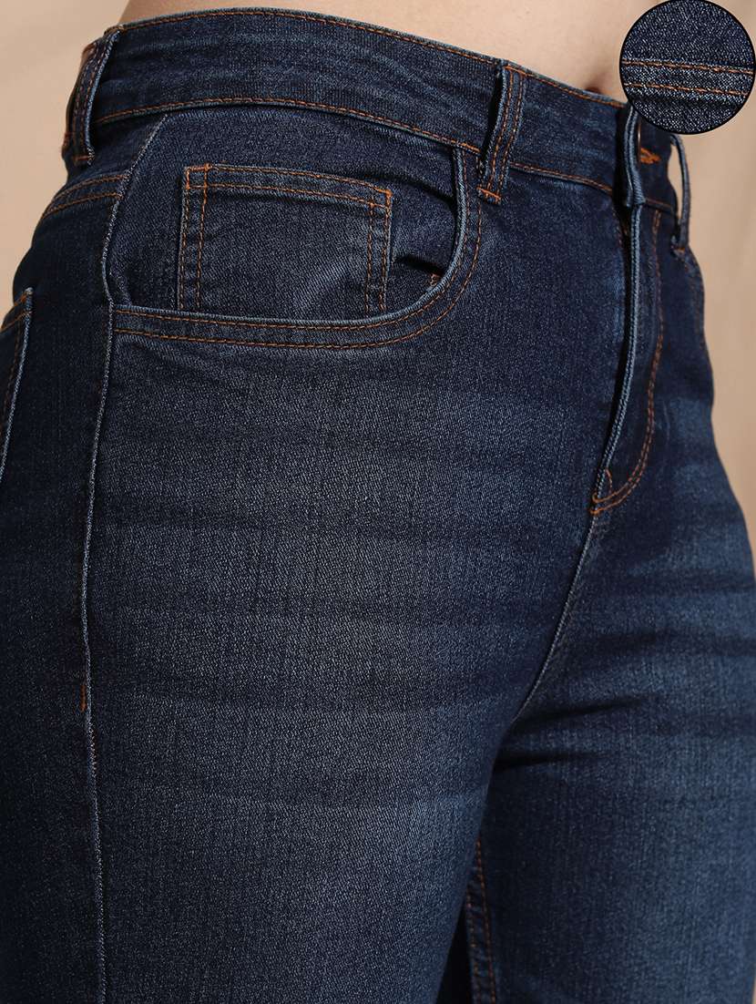 women blue cotton jean - 22462472 -  Standard Image - 1