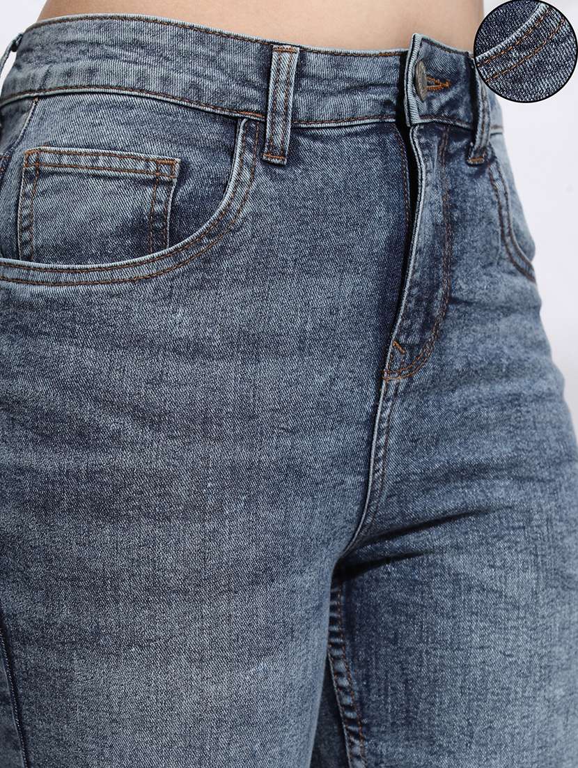 Women Blue Cotton Jean - 22462473 -  Standard Image - 1