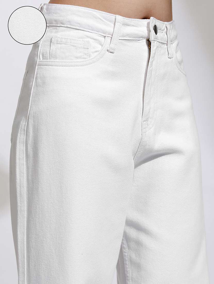 womenwhite cotton jean - 22462475 -  Standard Image - 1