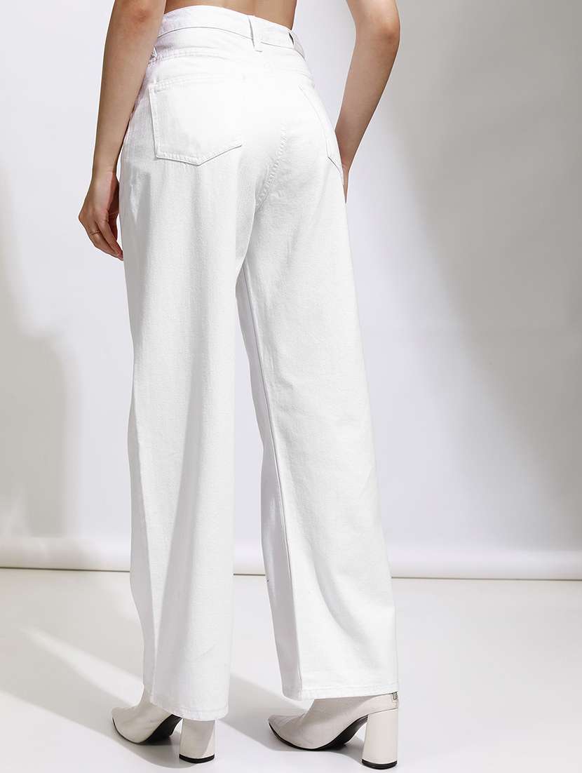 womenwhite cotton jean - 22462475 -  Standard Image - 4