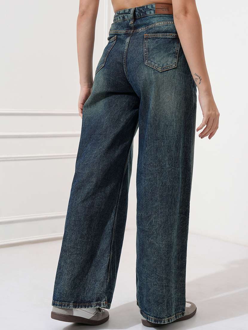 women blue cotton jean - 22462479 -  Standard Image - 4