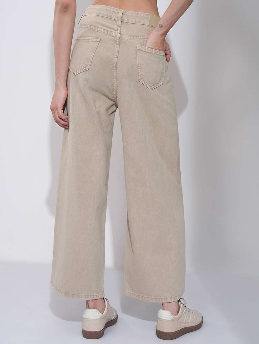 women beige cotton jean - 22462486 -  Standard Image - 4